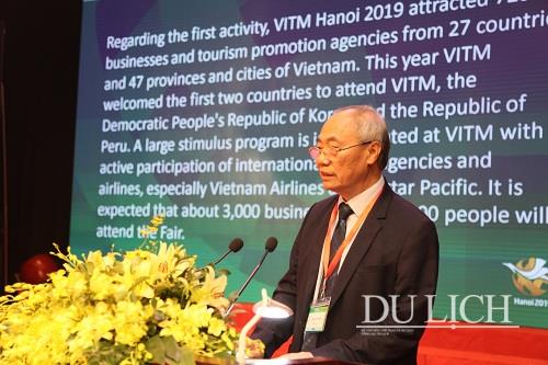 Ông Vũ Thế Bình - Trưởng ban tổ chức VITM 2019 phát biểu tại lễ khai mạc